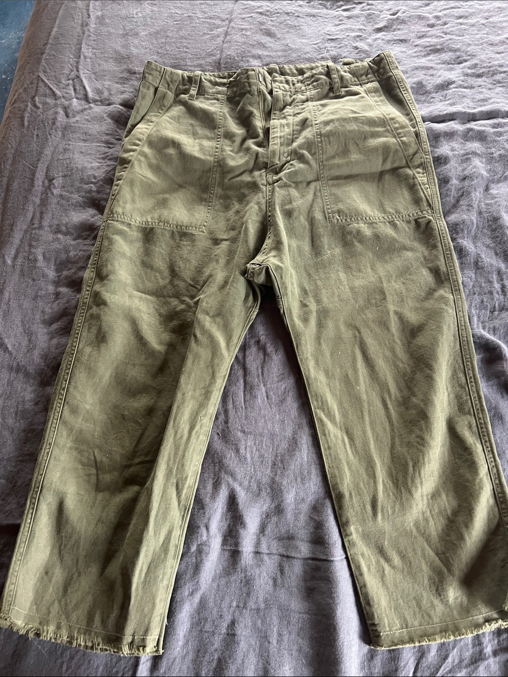 Nili Lotan Olive Cargo Trousers